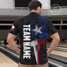 Load image into Gallery viewer, Personalized Texas Flag Smoke Bowling Shirt For Men, Patriotic Bowling Team Jersey Polo &amp; 1/4 Zip TDM6088
