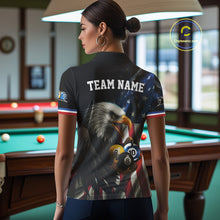 Load image into Gallery viewer, Personalized American Flag Eagle Pool Jersey For Women Custom Billiard 8, 9 &amp; 10 Ball Team Shirt TDM5013