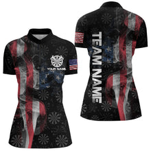 Load image into Gallery viewer, Smoke American Flag Dart Shirt with pocket Custom Patriotic Women Dart Jersey TDM3577
