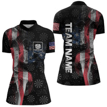 Load image into Gallery viewer, Smoke American Flag Dart Shirt with pocket Custom Patriotic Women Dart Jersey TDM3577