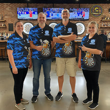 Load image into Gallery viewer, Blue Flaming Dartboard Funny Beer Darts Shirt For Women Custom Darts Jersey Team Polo &amp; 1/4 Zip TDM5940