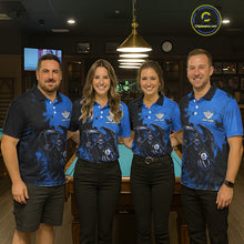 Load image into Gallery viewer, Blue Grim Reaper 8 Ball Billiard Shirt For Women Custom Skull Pool Team Jersey Polo &amp; 1/4 Zip TDM6103