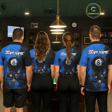 Load image into Gallery viewer, Blue Grim Reaper 8 Ball Billiard Shirt For Women Custom Skull Pool Team Jersey Polo &amp; 1/4 Zip TDM6103