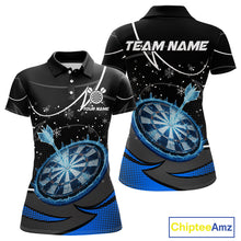 Load image into Gallery viewer, Blue Dartboard Frozen Ice Darts Shirt For Women Custom Darts Jersey Team Polo &amp; Quarter Zip TDM5226