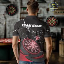 Load image into Gallery viewer, Red Dartboard Frozen Ice Darts Shirt For Men Custom Darts Jersey Team Polo &amp; Quarter Zip TDM5227