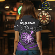 Load image into Gallery viewer, Purple Dartboard Frozen Ice Darts Shirt For Women Custom Darts Jersey Team Polo &amp; Quarter Zip TDM5228