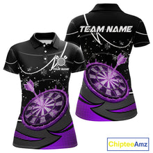 Load image into Gallery viewer, Purple Dartboard Frozen Ice Darts Shirt For Women Custom Darts Jersey Team Polo &amp; Quarter Zip TDM5228