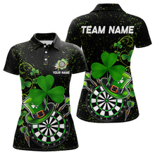 Load image into Gallery viewer, Luckiest Shamrock Grunge Dart Shirts For Women Custom Patrick Day Dart Jersey TDM3591