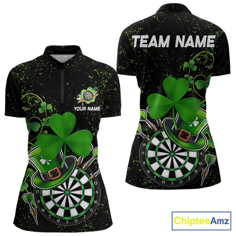 Luckiest Shamrock Grunge Dart Shirts For Women Custom Patrick Day Dart Jersey TDM3591