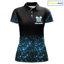 Load image into Gallery viewer, Black And Blue Custom Light Darts Polo &amp; Quarter Zip For Women, Darts Jersey Team Outfit TDM5944