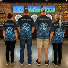 Load image into Gallery viewer, Black And Blue Custom Light Darts Polo &amp; Quarter Zip For Women, Darts Jersey Team Outfit TDM5944