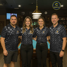 Load image into Gallery viewer, Black US Flag Yin And Yang Custom Eagle Billiard Shirts For Men, 8 Ball &amp; 9 Ball Pool Team Jersey TDM6532