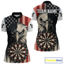 Load image into Gallery viewer, Personalized Vintage American Flag Eagle Darts Shirt For Women Custom Patriotic Darts Team Jerseys TDM4212