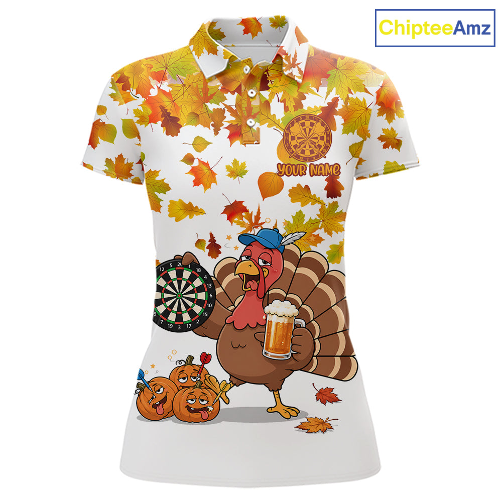 Funny Drunk Turkey Autumn Darts Shirts For Women Custom Thanksgiving Darts Team Jersey, Darts Gifts TDM7274