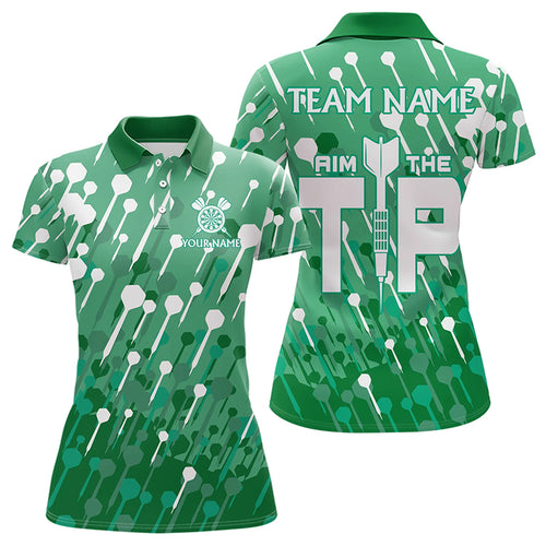 Aim The Tip Arrow Pattern Custom Dart Shirts For Women, Funny Dart Team Shirts Dart Jerseys | Green TDM3248
