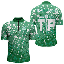 Load image into Gallery viewer, Aim The Tip Arrow Pattern Custom Dart Shirts For Men, Funny Dart Team Shirts Dart Jerseys | Green TDM3248