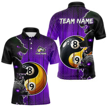 Load image into Gallery viewer, Funny Ying And Yang Eyes Of Wolf Billiard Shirts For Men Custom 8 &amp; 9 Ball Billiard Jerseys |Purple TDM3598