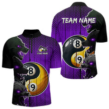 Load image into Gallery viewer, Funny Ying And Yang Eyes Of Wolf Billiard Shirts For Men Custom 8 &amp; 9 Ball Billiard Jerseys |Purple TDM3598