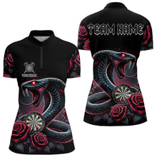 Load image into Gallery viewer, Personalized Rose And Dartboard Custom Cobra Snake Dart Shirt For Women, Dart Jerseys Polo &amp; 1/4 Zip TDM3749