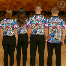 Load image into Gallery viewer, Funny Rooster Colorful Graffiti Style Custom Bowling Shirt For Men, Bowling Jersey Polo &amp; 1/4 Zip TDM6120