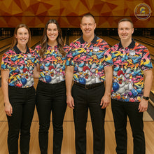 Load image into Gallery viewer, Funny Rooster Graffiti Style Bowling Jersey For Men Custom Bowling Team Jersey Polo &amp; 1/4 Zip TDM6121
