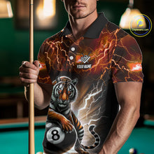 Load image into Gallery viewer, Lightning Thunder Tiger Custom Orange 8 Ball Pool Shirts For Men, Billiard Team League Jerseys TDM4814