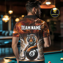 Load image into Gallery viewer, Lightning Thunder Tiger Custom Orange 8 Ball Pool Shirts For Men, Billiard Team League Jerseys TDM4814