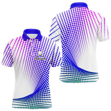 Load image into Gallery viewer, Personalized Blue Geometric Men Golf Shirt Short Sleeve Polo Shirts Men Golf Tops, Golfing Gifts TDM3258