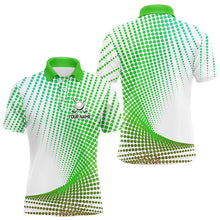 Load image into Gallery viewer, Personalized Green Geometric Men Golf Shirt Short Sleeve Polo Shirt Men Golf Tops, Golfing Gifts TDM3259