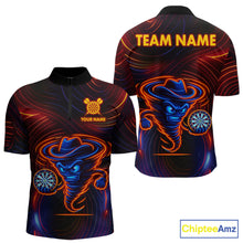 Load image into Gallery viewer, Funny Neon Tornado Darts Polo &amp; Quarter Zip For Men Custom Darts Team Jersey, Darts Outfit TDM5505
