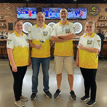 Load image into Gallery viewer, Personalized Yellow Funny Darts And Beer Men's Dart Shirts, Darts Team Jersey Polo &amp; 1/4 Zip TDM5509