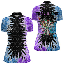 Load image into Gallery viewer, Blue And Purple Icy Women Dart Shirt With Pocket Option Custom Dart Jersey TDM3758