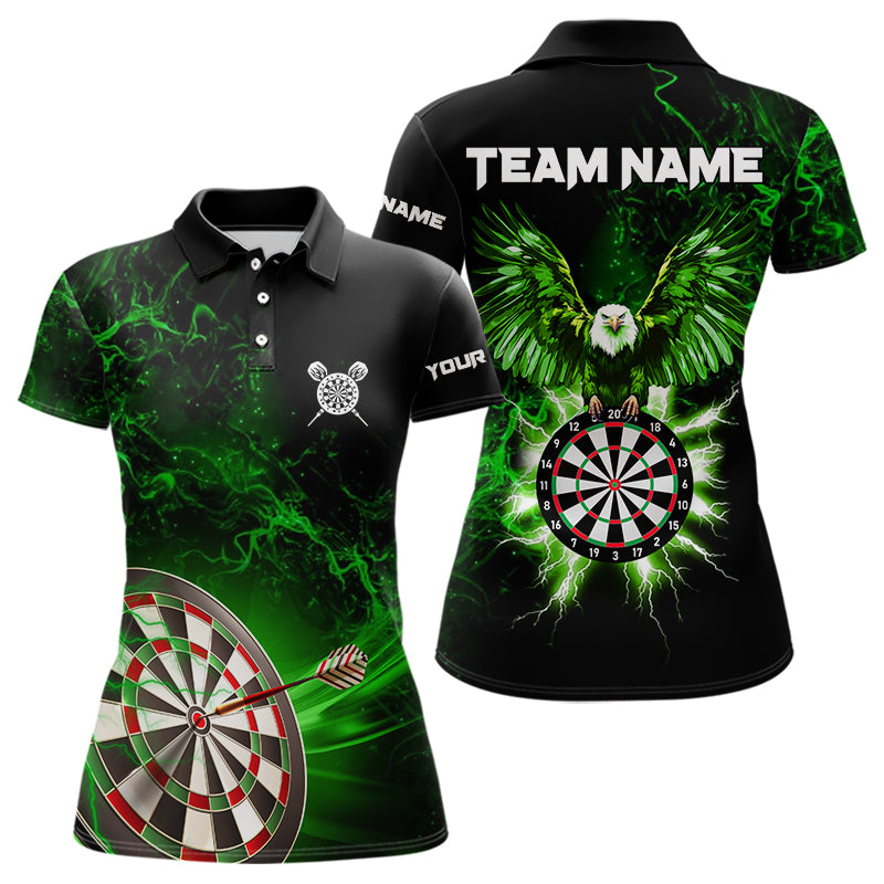 Custom Green Lightning Eagle Dart Shirt For Women, Dart Jersey Pocket Option TDM3763