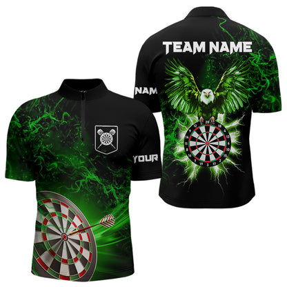 Custom Green Lightning Eagle Dart Shirt For Men, Dart Jersey Pocket Option TDM3763