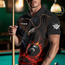 Load image into Gallery viewer, Red Flaming Eagle 8 Ball Pool Billiard Shirts For Men Custom Billiard Team Jersey Polo &amp; 1/4 Zip TDM6560