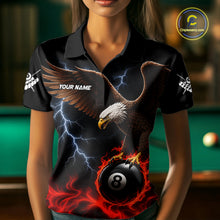Load image into Gallery viewer, Red Flaming Eagle 8 Ball Pool Billiard Shirts For Women Custom Billiard Team Jersey Polo &amp; 1/4 Zip TDM6560