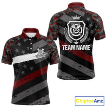 Load image into Gallery viewer, Red Camo American Flag Darts Jersey For Men Custom Grunge Darts Shirt Team Polo &amp; Quarter Zip TDM5032