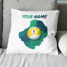 Load image into Gallery viewer, Custom Painted 9 Ball Pool Billiard Throw Pillow Best Adjustable Pillows TDM0771