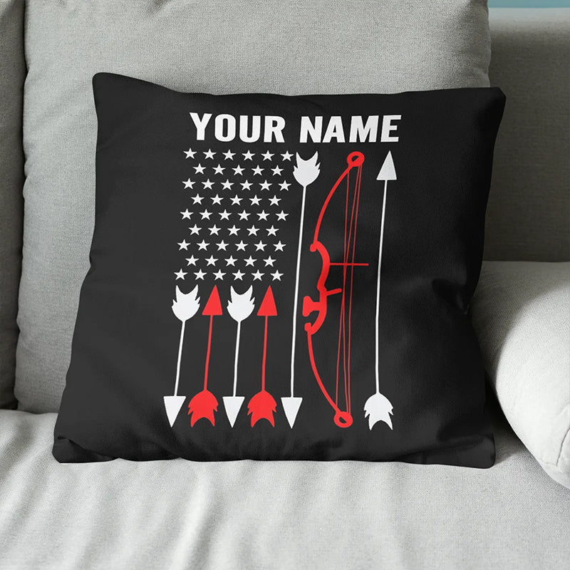 Archery Flag Design Pillow Custom Name Canvas And Linen Throw Pillows TDM0774