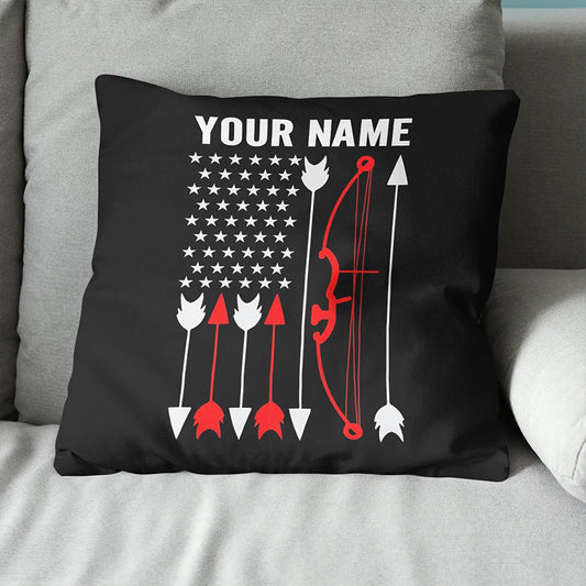 Archery Flag Design Pillow Custom Name Canvas And Linen Throw Pillows TDM0774
