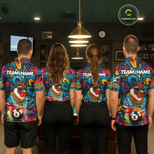 Load image into Gallery viewer, Funny Rooster Colorful Graffiti 8 Ball Billiard Shirt For Men Custom Pool Jersey Polo &amp; 1/4 Zip TDM6368