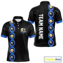 Load image into Gallery viewer, DNA Billiard 8 Ball &amp; 9 Ball Shirts For Men Custom Funny Pool Jerseys Team Polo &amp; 1/4 Zip |Blue TDM4391