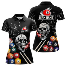 Load image into Gallery viewer, Personalized Break Glass Skull Billiard Shirts For Women Custom Funny 3D Pool Balls Billiard Jerseys TDM3279