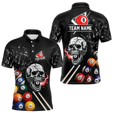 Load image into Gallery viewer, Personalized Break Glass Skull Billiard Shirts For Men Custom Funny 3D Pool Balls Billiard Jerseys TDM3279