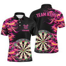 Load image into Gallery viewer, Pink Fire Flame Dart Board 3D Printed Men Darts Polo Shirts Custom Team Name Darts Jerseys Uniform TDM1294