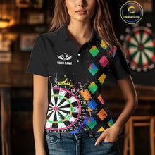 Load image into Gallery viewer, Custom Colorful Grunge Argyle Darts Shirt For Women Custom Darts Team Jersey, Funny Darts Gifts TDM4402