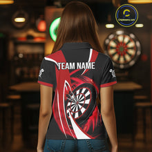 Load image into Gallery viewer, Personalized Red And Black Darts Shirt For Women Custom Darts League Team Polo &amp; 1/4 Zip Jerseys TDM4406