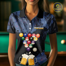 Load image into Gallery viewer, Pool And Beer That&#39;s Why I&#39;m Here Billiard Shirt For Women Custom Funny Billiard Team Jersey TDM4831
