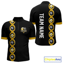Load image into Gallery viewer, DNA Billiard 8 Ball &amp; 9 Ball Shirts For Men Custom Funny Pool Jerseys Team Polo &amp; 1/4 Zip |Yellow TDM5521