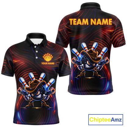 Funny Neon Bowling Jersey For Men Custom Bowling Shirt Polo & Quarter Zip, Bowling Team Outfit TDM6149